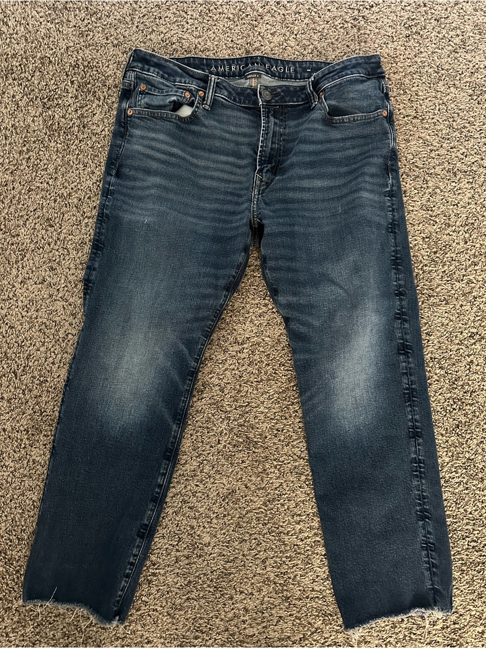 American Eagle Outfitters Men’s Dark Indigo Stretch Straight Jeans